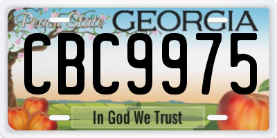 GA license plate CBC9975