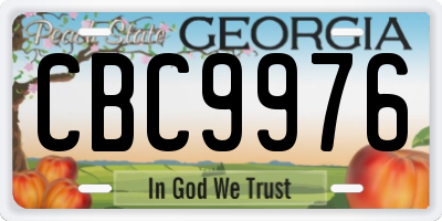 GA license plate CBC9976