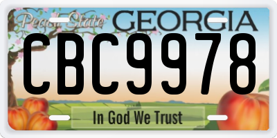GA license plate CBC9978