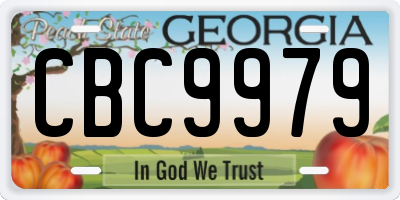 GA license plate CBC9979