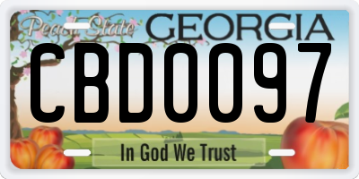 GA license plate CBD0097