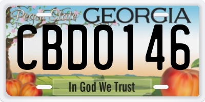 GA license plate CBD0146