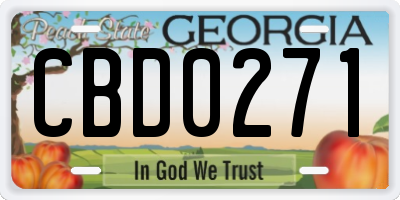 GA license plate CBD0271