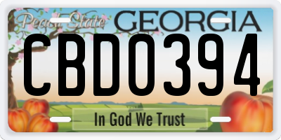 GA license plate CBD0394
