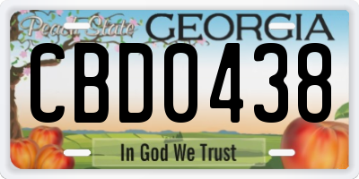 GA license plate CBD0438