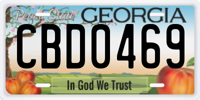 GA license plate CBD0469