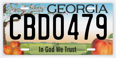 GA license plate CBD0479