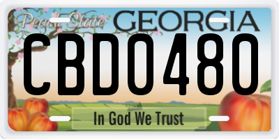 GA license plate CBD0480