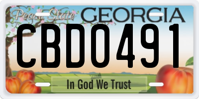 GA license plate CBD0491