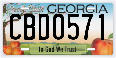 GA license plate CBD0571