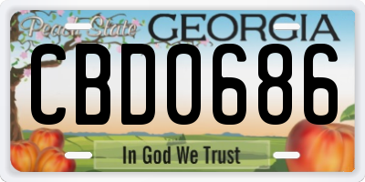 GA license plate CBD0686