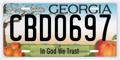 GA license plate CBD0697