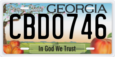 GA license plate CBD0746