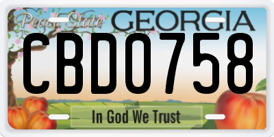 GA license plate CBD0758