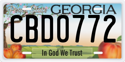 GA license plate CBD0772