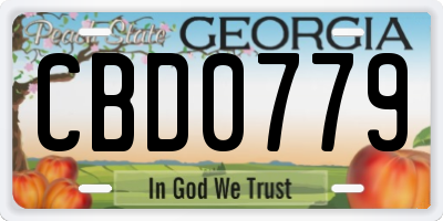 GA license plate CBD0779