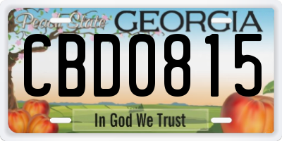 GA license plate CBD0815