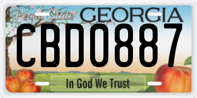 GA license plate CBD0887