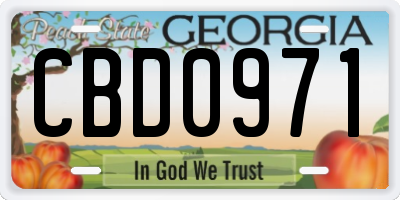 GA license plate CBD0971