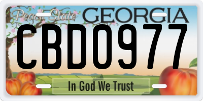 GA license plate CBD0977