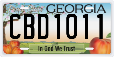 GA license plate CBD1011