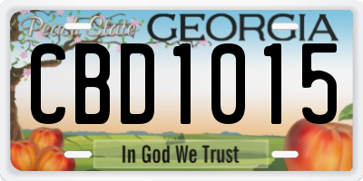 GA license plate CBD1015
