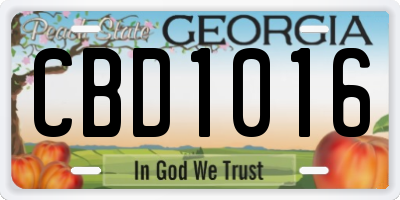 GA license plate CBD1016