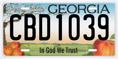 GA license plate CBD1039