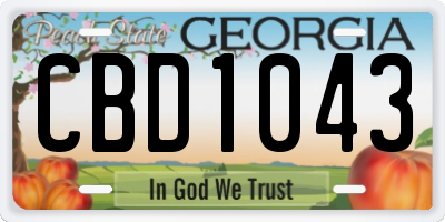 GA license plate CBD1043