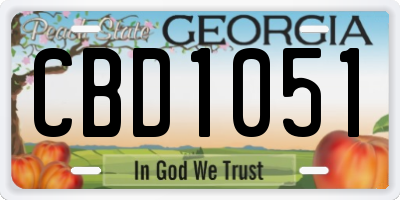 GA license plate CBD1051