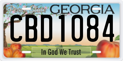 GA license plate CBD1084