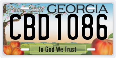 GA license plate CBD1086