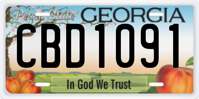 GA license plate CBD1091