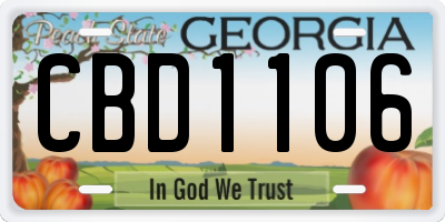 GA license plate CBD1106