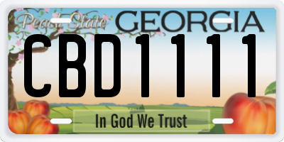 GA license plate CBD1111