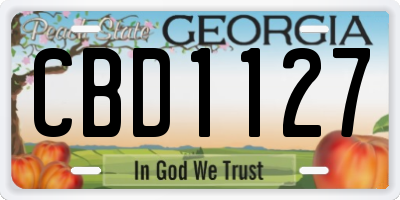 GA license plate CBD1127