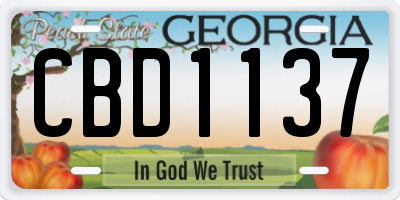 GA license plate CBD1137