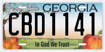 GA license plate CBD1141