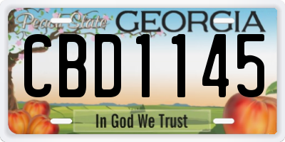GA license plate CBD1145