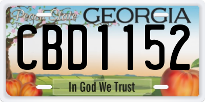 GA license plate CBD1152