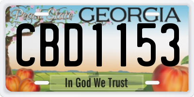 GA license plate CBD1153