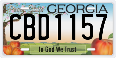 GA license plate CBD1157