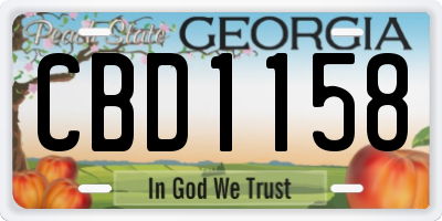 GA license plate CBD1158