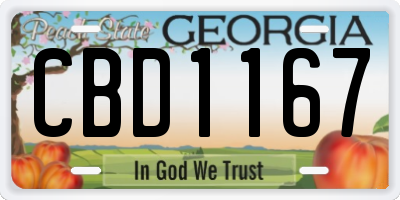 GA license plate CBD1167