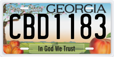 GA license plate CBD1183