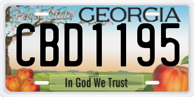 GA license plate CBD1195