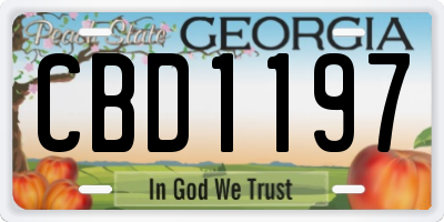 GA license plate CBD1197