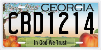 GA license plate CBD1214