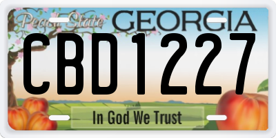 GA license plate CBD1227