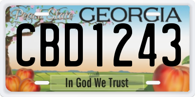 GA license plate CBD1243